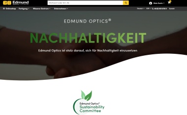 Edmund Optics stellt Nachhaltigkeit in den Mittelpunkt