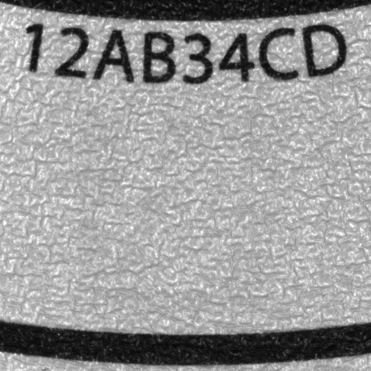Abb. 2a: Im sichtbaren Licht ist der aufgedruckte Matrix-Code nicht zu erkennen...