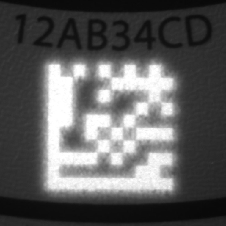 Abb. 2b: Im sichtbaren Licht ist der aufgedruckte Matrix-Code nicht zu erkennen...