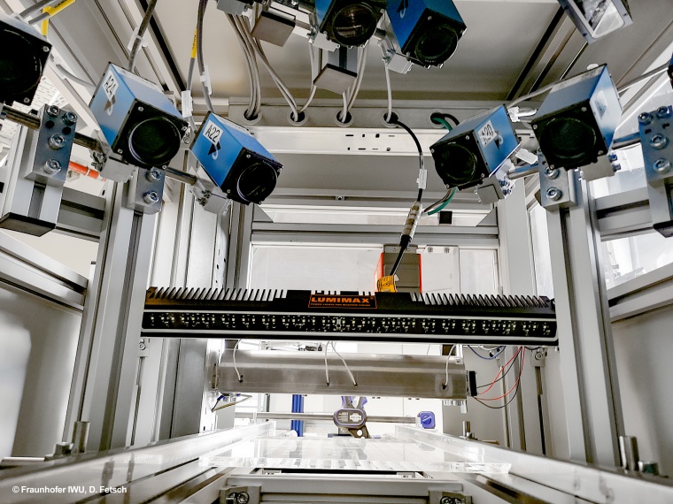 ◀  Kamera- und ­Beleuchtungskonzept der Demonstrationsanlage. Bild: iim