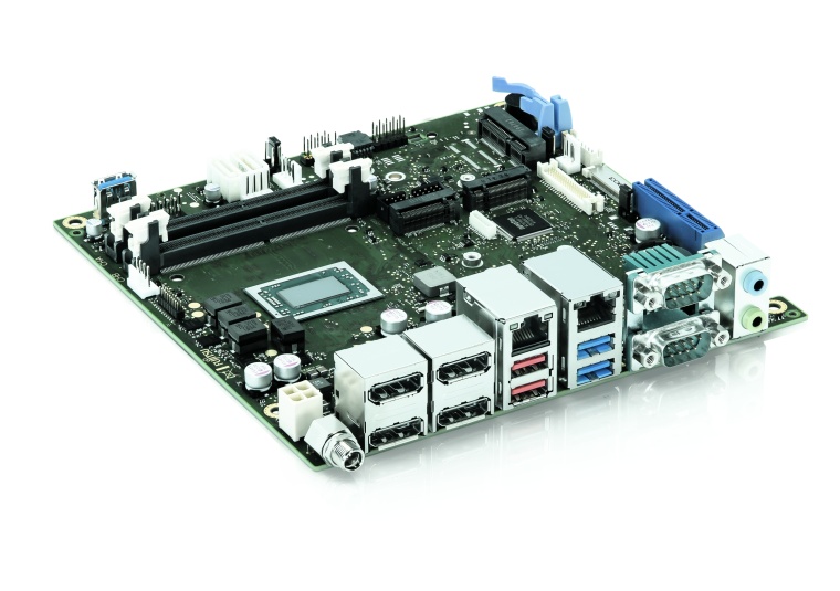 Das mit dem AMD-Prozessor bestückte Mini-ITX-Motherboard D3713-V/R von Kontron...