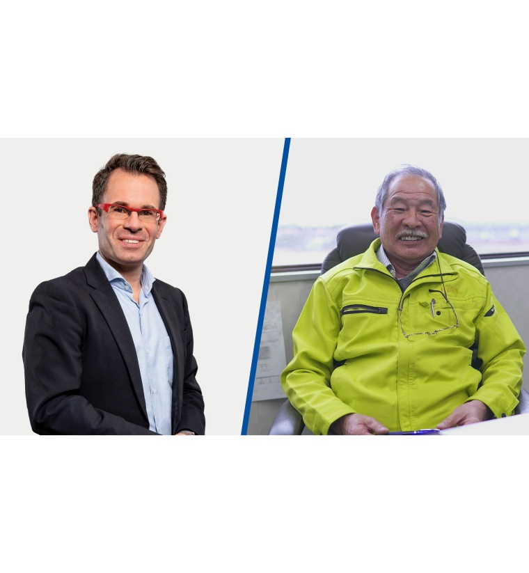 Markus Spanner, Geschäftsführer von PI (l.) und Hayata Watanabe, bisheriger...