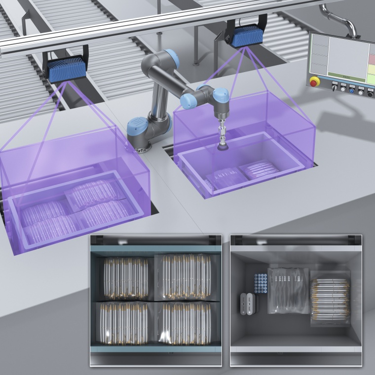 Der 3D-Vision-Sensor Visionary-S CX eignet sich für die schnelle...