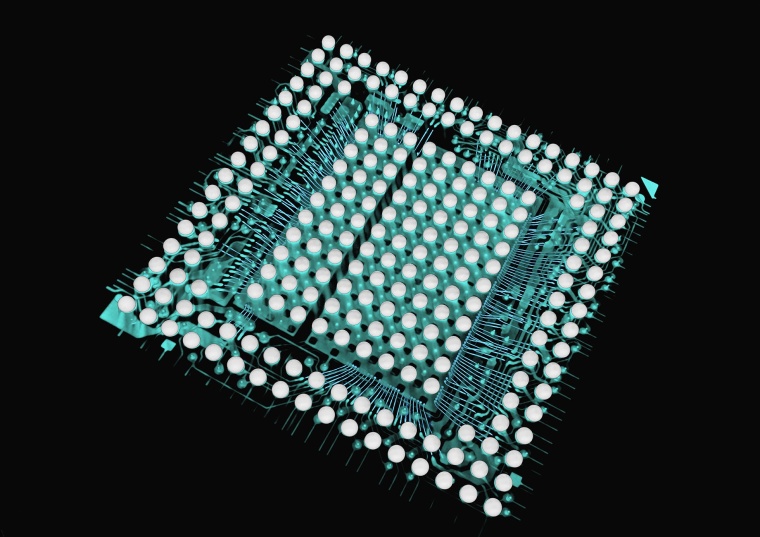 CT-Volumen eines Microchips in einer Elektroautobatterie. (Bild: Comet Yxlon)
