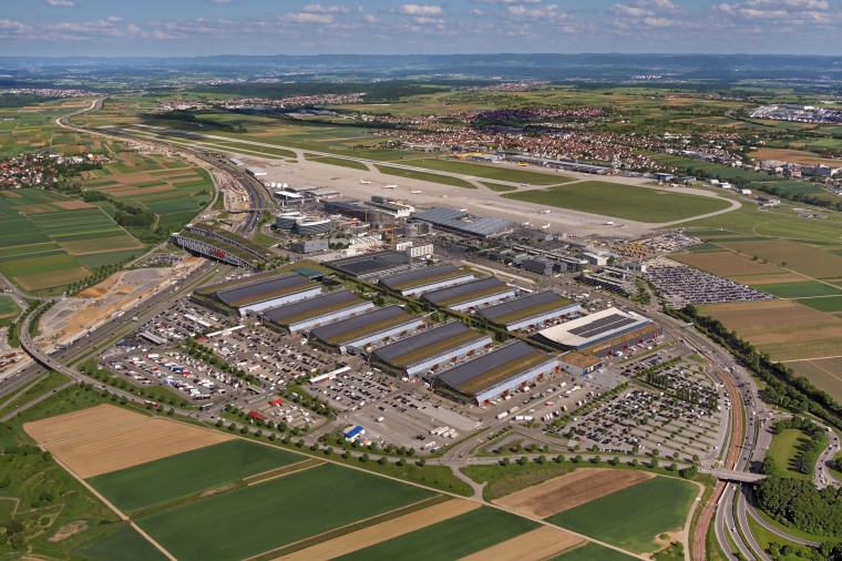 Das Gelände der Messe Stuttgart von oben (Bild: Messe Stuttgart)
