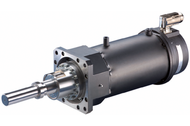 Der flüssigkeitsgekühlte Hohlwellen-Synchron-Servomotor der Baureihe SKT von...