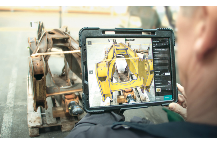 Die AR-Software Twyn gleicht die Bauteile und die CAD-Datensätze visuell ab,...