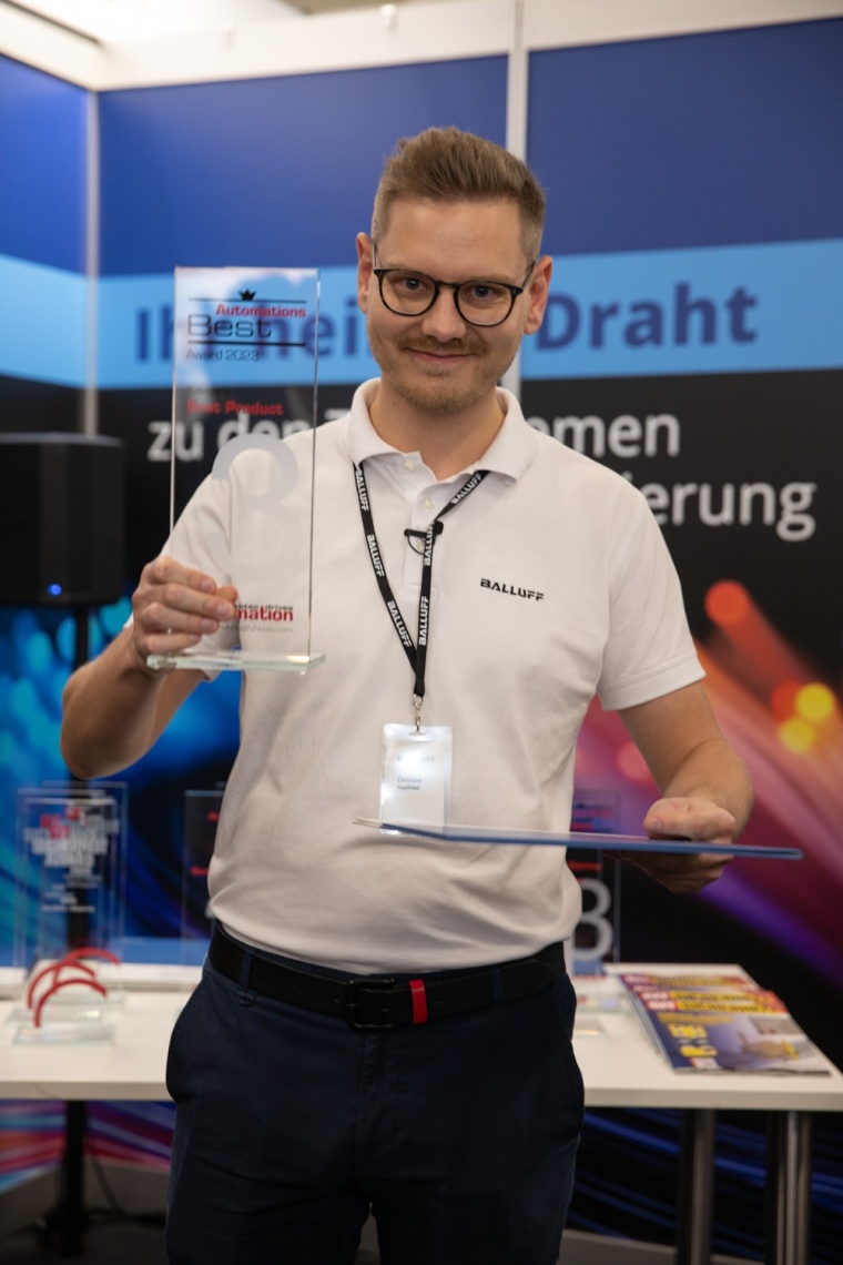 Christian Seyfried, Product Manager bei Balluff, erhielt den Award für seinen...