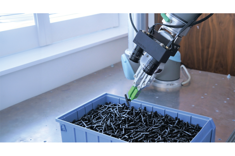 Mit einer Genauigkeit von unter einem Millimeter erkennt das Bin-Picking-System...