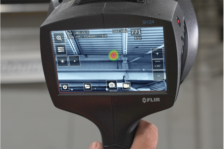 Die Kamera Flir Si124 erzeugt ein präzises akustisches Bild, das...