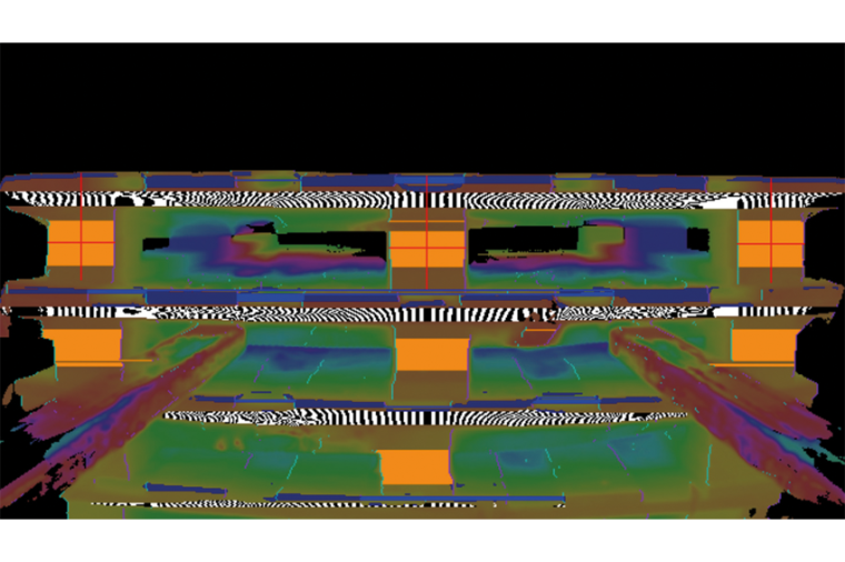 Die Kombination aus 3D-Messwerten und der gleichzeitig von der Helios2...