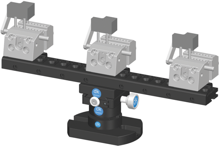 Die Werkstückträger auf dem SWA40-Schnellwechselsystem sind modular aufgebaut...