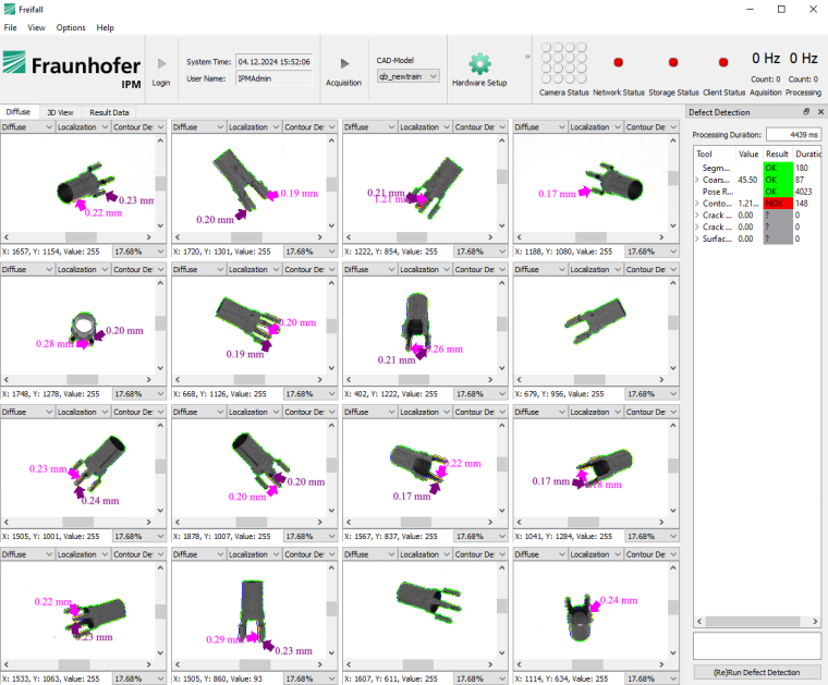 Auf der grafischen Nutzeroberfläche von Inspect-360 werden eventuelle...