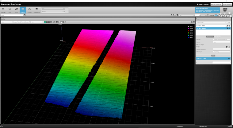 Sensor output showing the gap between two surfaces (Picture: LMI)