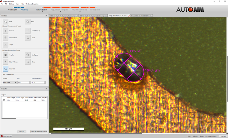 The software Autoaim captures and measures defects of copper ­conductive...