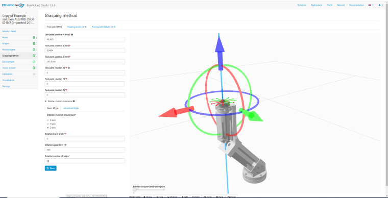Photoneo Bin Picking Studio Software – calculation of grasping points. Image:...