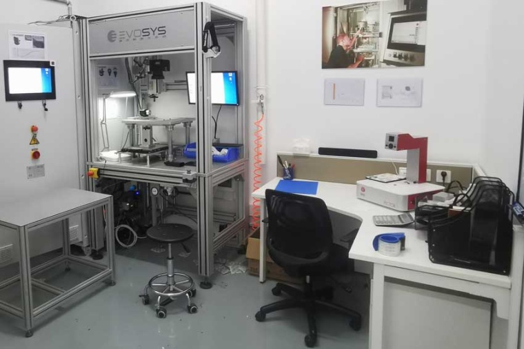 View into the well-equipped test laboratory of Evosys (Suzhou) Laser System in...