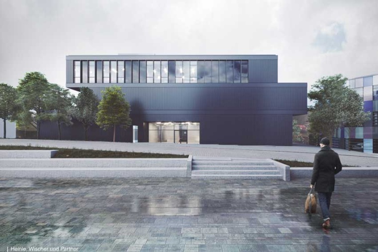 Visualization of the new research building (Source: Heinle, Wischer und Partner...