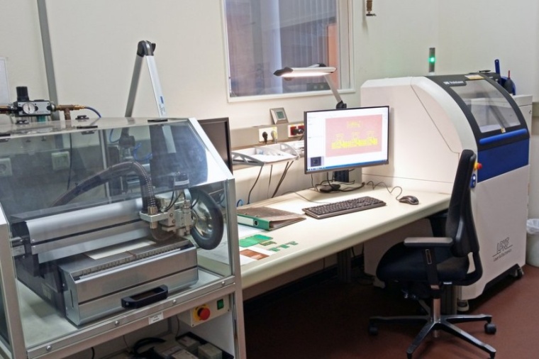 Prototyping lab at PTB Berlin with the ProtoMat H60 and the LPKF ProtoLaser U4...