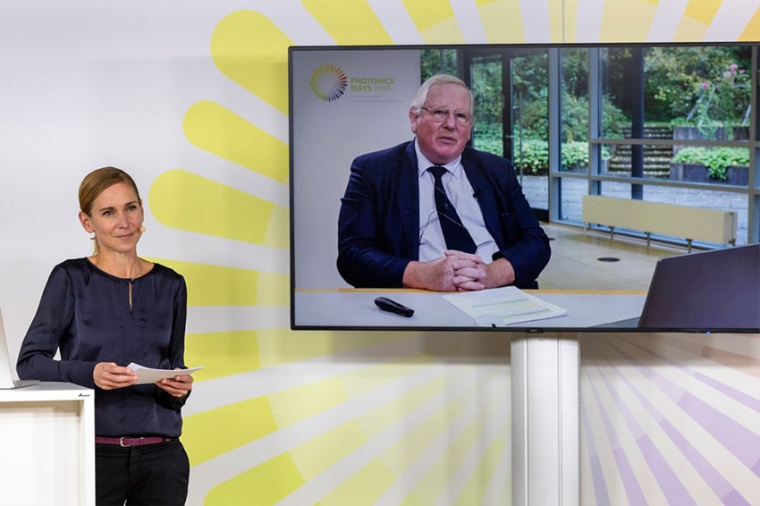Prof Dr Reinhard Genzel together with moderator Ulrike Brandt-Bohne during his...