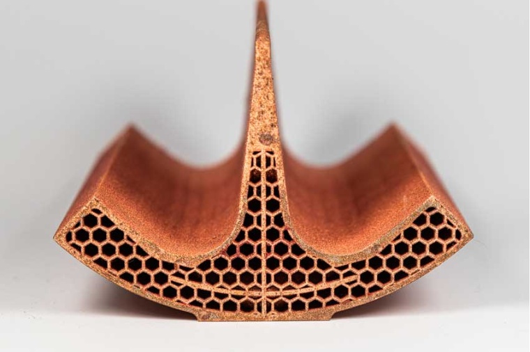 A finished quadrupole quarter segment with material-saving hollow structures...