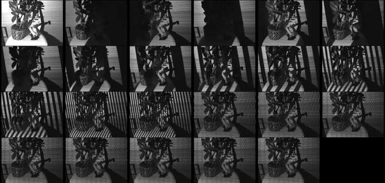 Structured Light method: A sequence of pictures requires time to take every...