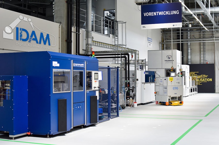 Digitally networked, fully automated IDAM 3D printing production line  (Source:...