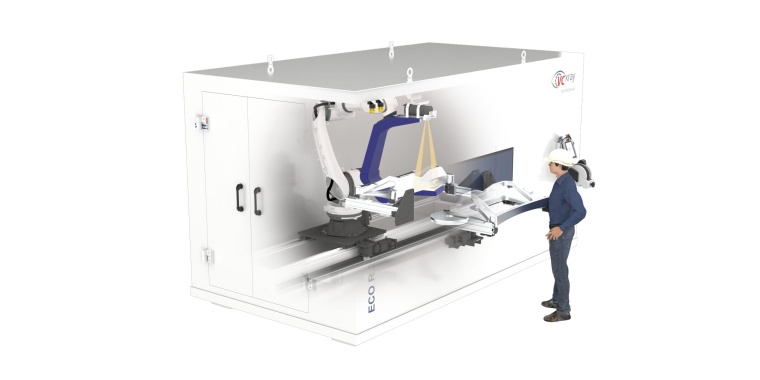 Visiconsults ECO R. X-ray inspection cabin is equipped inside with a robot that...