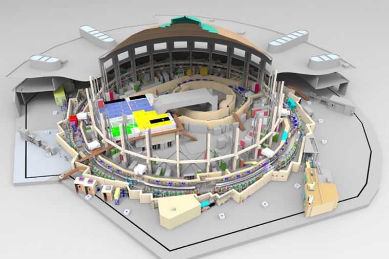 This cutaway rendering of the ALS dome shows the layout of three...