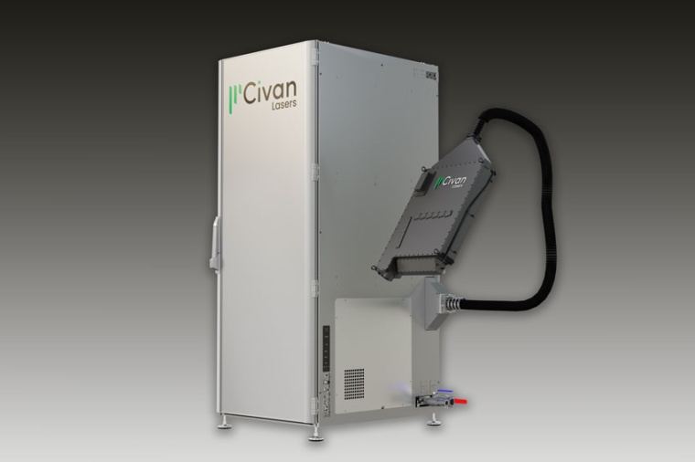 500 watts single-mode cw laser operating at 532 nanometers (Source: Civan Laser)...