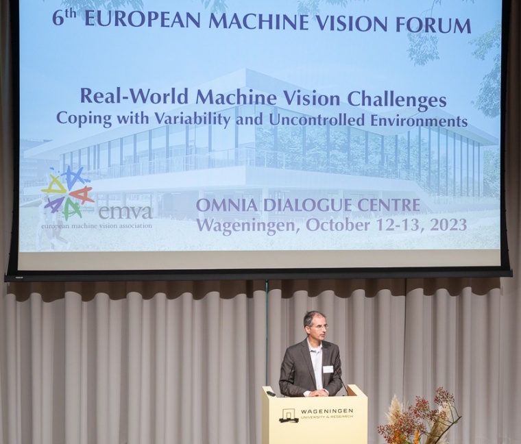 Michael Heizmann gave the opening speech. Image: EMVA