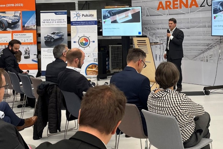Günter Ambrosy, Industry Manager Mobility at Trumpf, during his speech...