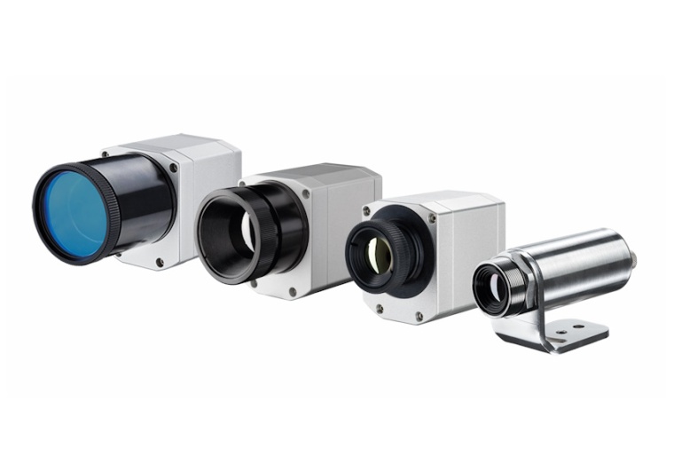 Optris infrared cameras. Left: Three PI series cameras; far right: an Xi series...