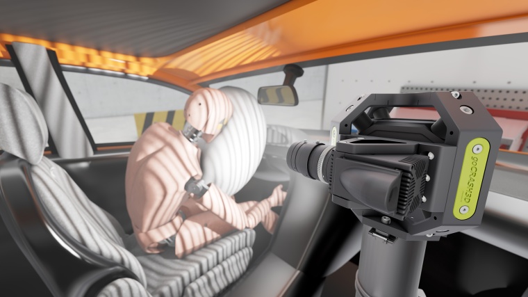 Gocrash3D in action during a crash test. Image: Fraunhofer IOF

