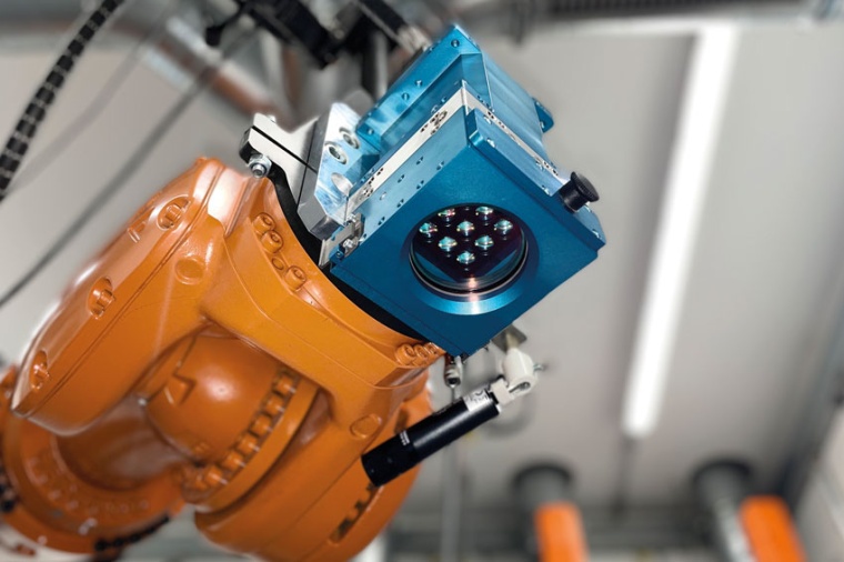 The optics use a matrix of 3 × 3 laser diodes that can be individually...