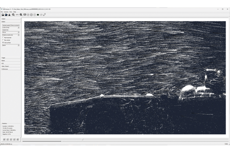In the qualitative visualisation of the flow in the EBIV-View, particles are...