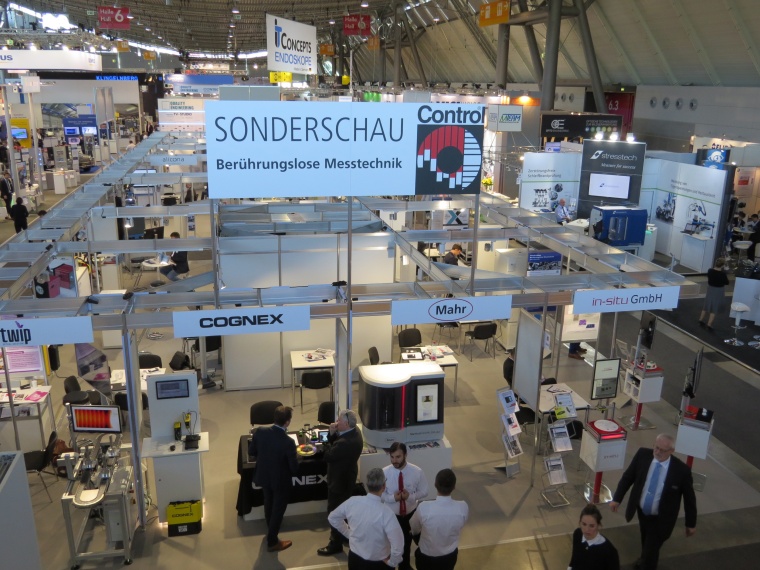 Messestand der Sonderschau »Berührungslose Messtechnik« bei der Control 2018