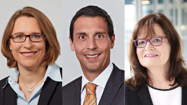 von links nach rechts: Dr. Susanne Bieller, Dr. Christopher Mueller, Gudrun...