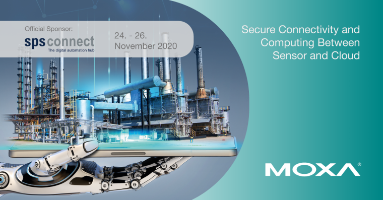 SPS-Banner von Moxa. Bild: Moxa