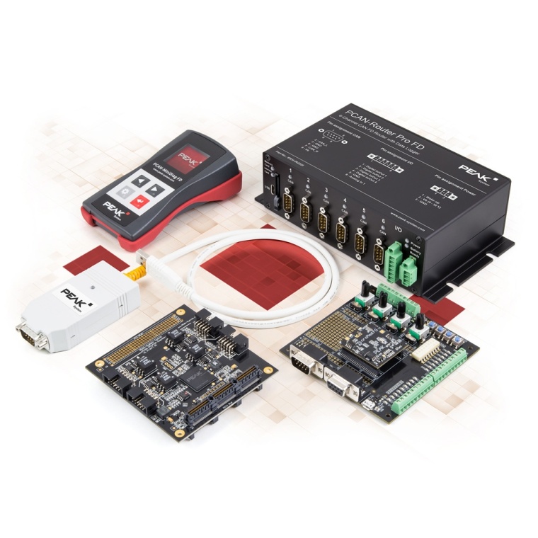Teile der Produktpalette von Peak-System, die man sich auf der Embedded World...