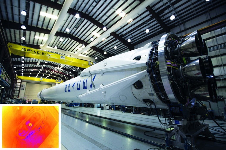Bei SpaceX prüfte die ­Infraotkamera die Raketenbauteile auf Defekte...