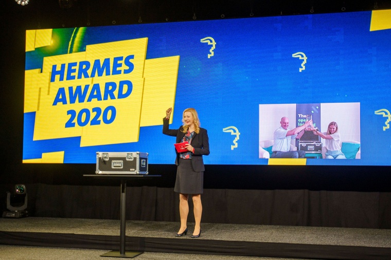 Bild von der Verleihung des Hermes Award 2020. Bild: Hannover Messe