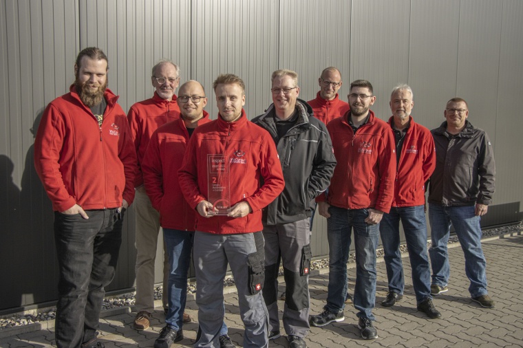 Das ganze Projektteam freut sich über den  zweiten Platz beim inspect award...