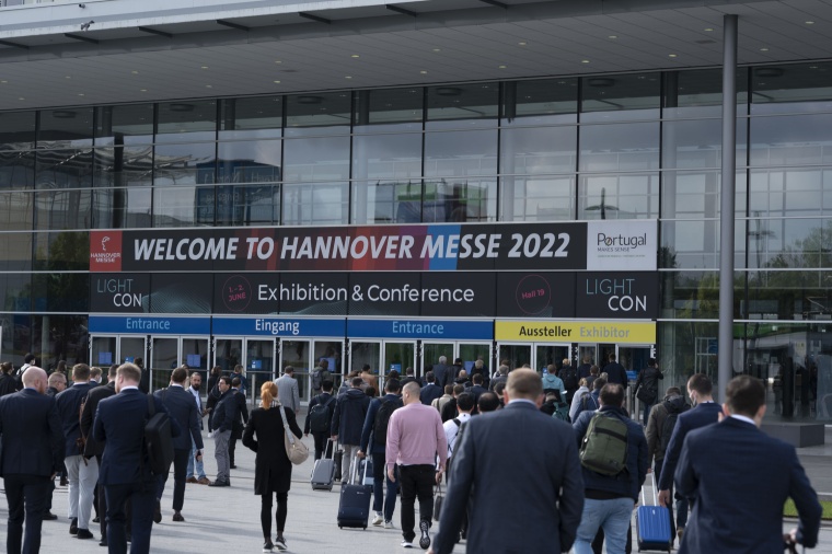 Der Eingangsbereich der Hannover Messe. Bild: Deutsche Messe AG