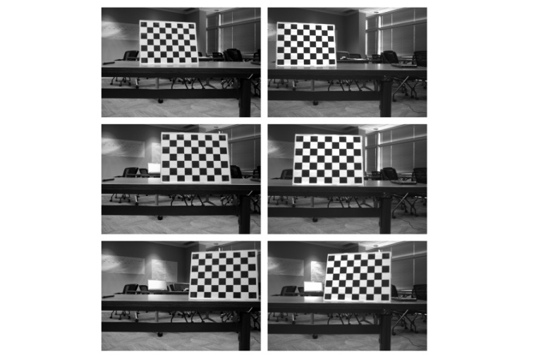 Mithilfe des Schachbrettmusters wird das Embedded-Stereovision-System...
