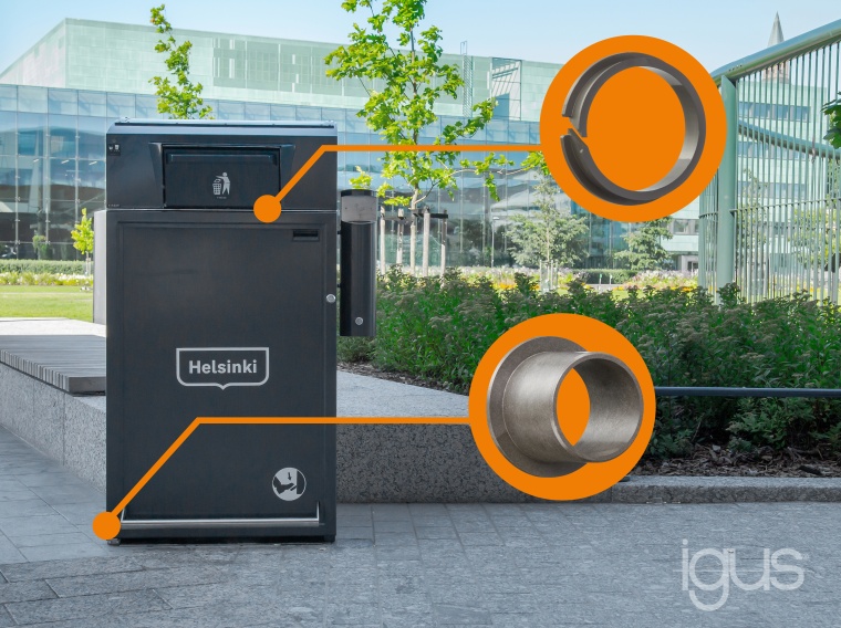 Igus stellt Solar-Mülltonne vor
