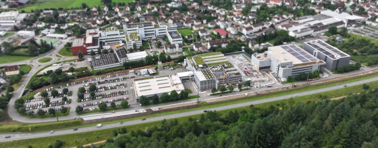 Der Standort von Endress+Hauser in Maulburg von oben. Die Aufnahme ist im Juli...