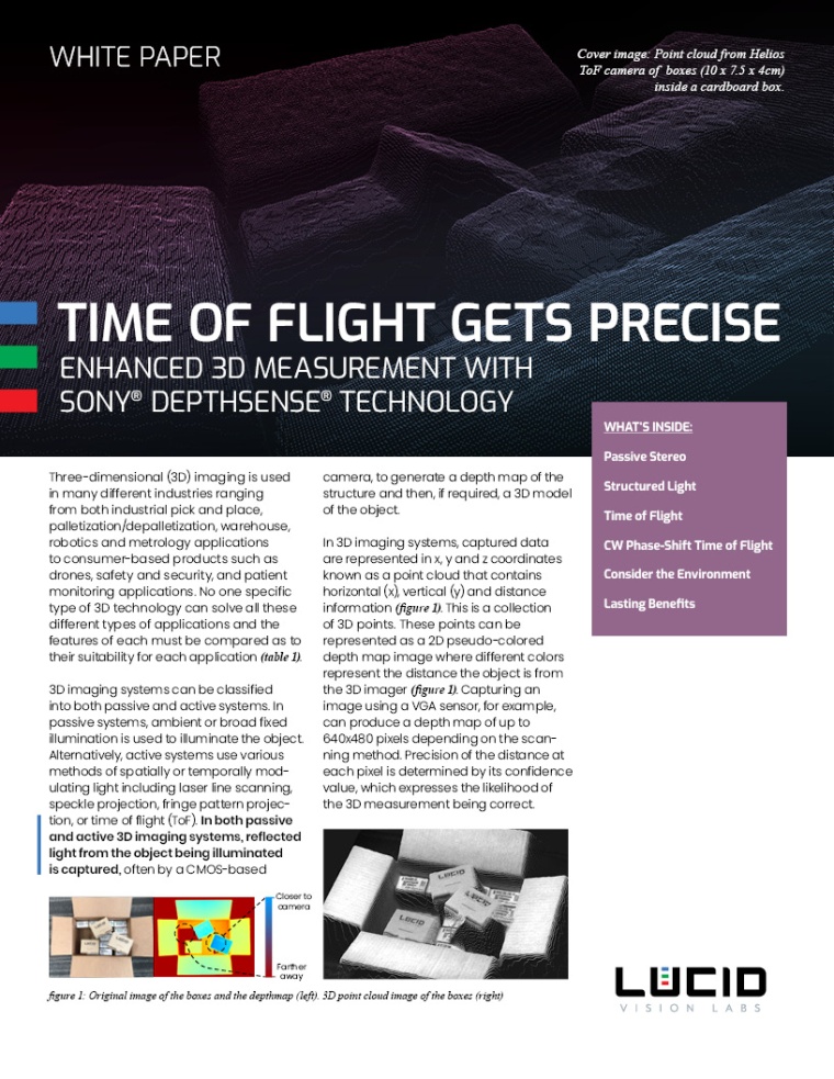 Enhanced 3D Measurement with Sony DepthSense Technology