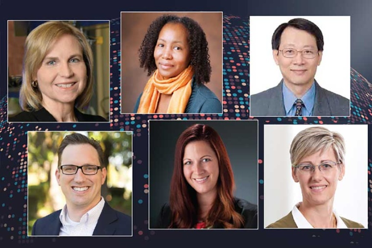 Top row, left to right: Jennifer Barton, Audrey Bowden, Gong-Ru Lin; bottom...