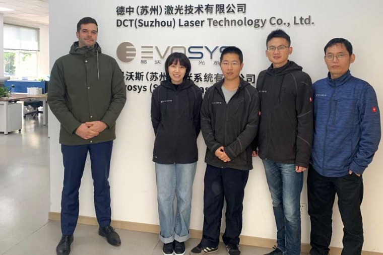 Okke Ottenlinger and his team in Suzhou (Source: Evosys)